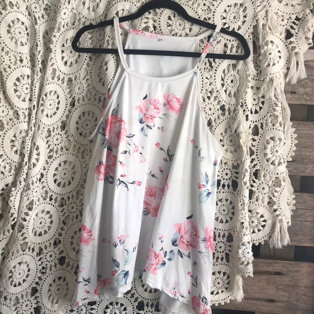 Flowy floral asymmetrical tunic - Large